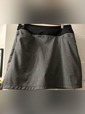 Adidas Gray Golf Skort with Black Waistband-Double inside pocket